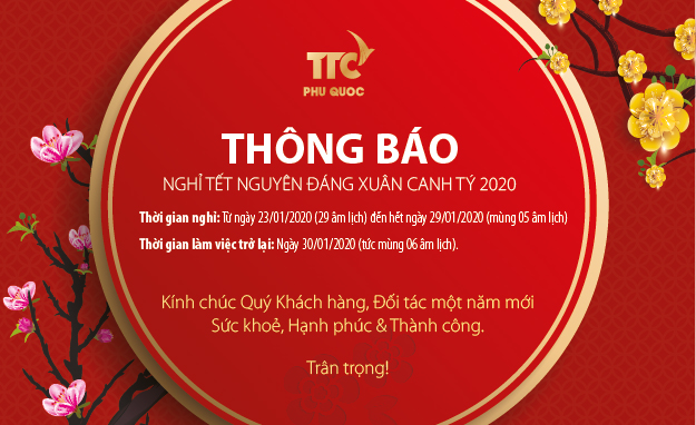 Thông Báo Lịch Nghỉ Tết Nguyên Đán Canh Tý Năm 2020